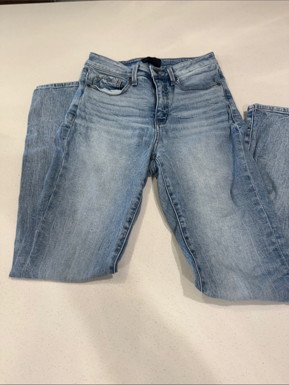 Buckle Black Light Blue Straight Leg Jeans Skinny 27x30